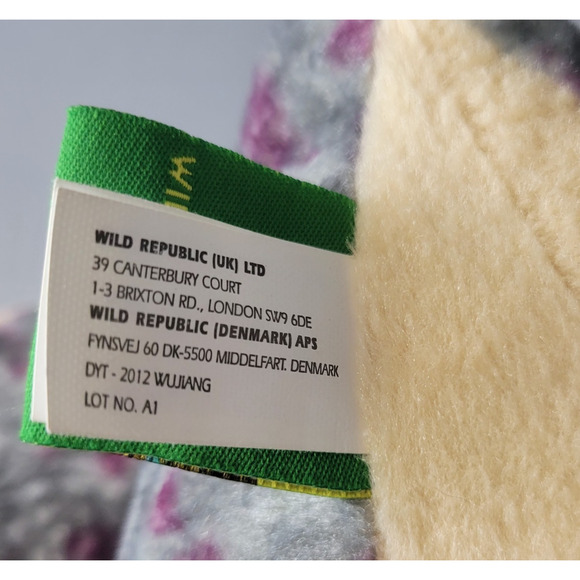 Wild Republic Triceratops Dinosaur Plush Toy 10" Sitting Gray Purple 2012 - Picture 13 of 13